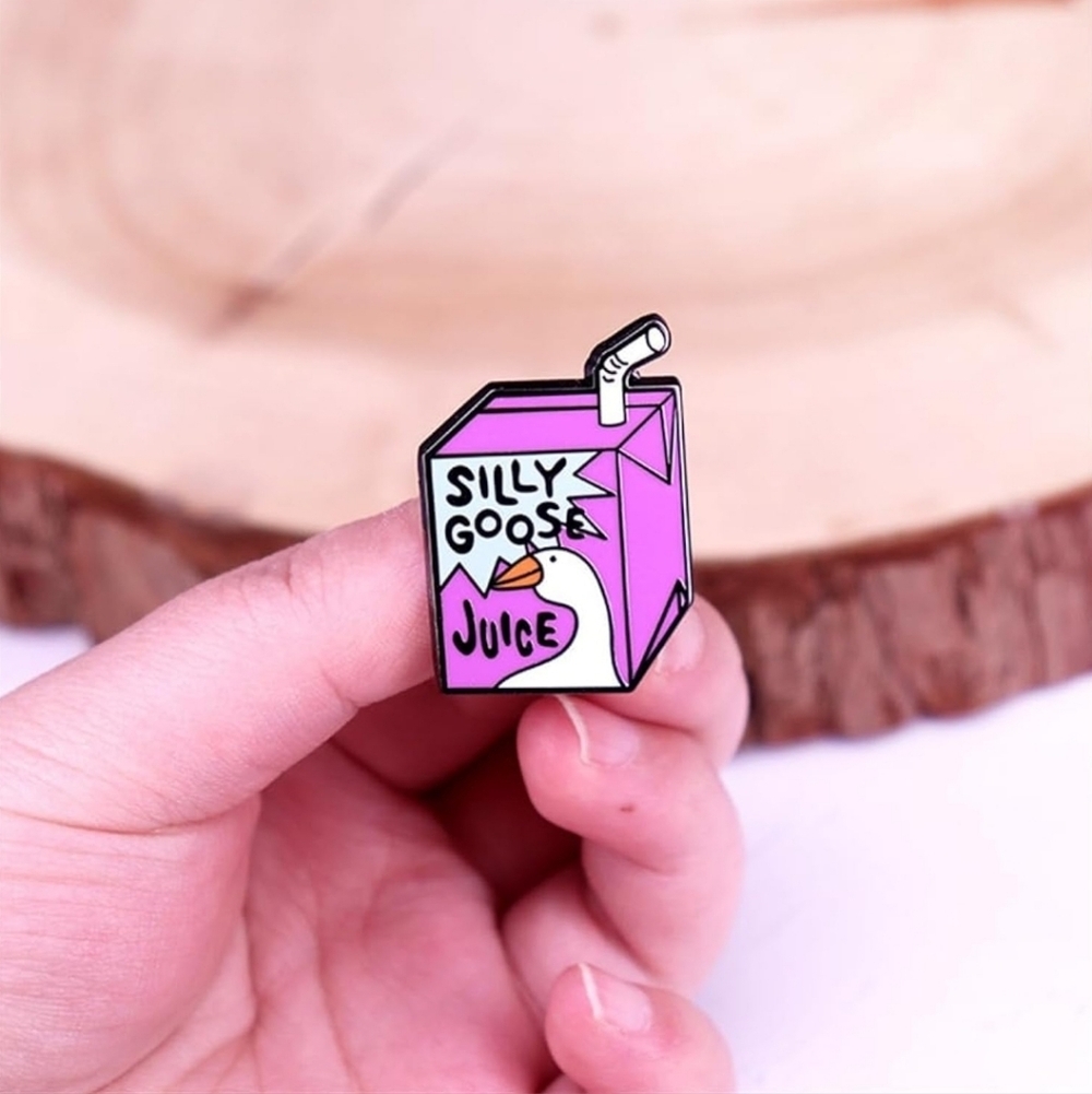Pink Goose Juice Enamel Pin